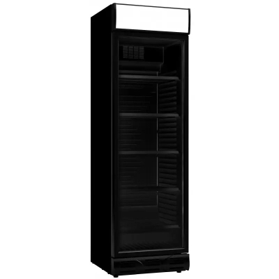 RÉFRIGÉRATEUR 1 PORTE EN VERRE NOIR SENS OUVERTURE PORTE GAUCHE